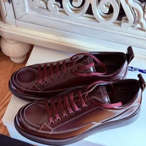 Giorgio Armani Men's Leather Sneakers casual shoes 10.5